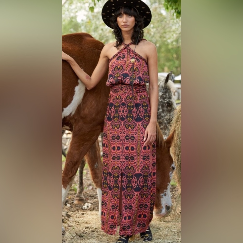 Carolina K Liz Dress ikat terracotta size XS